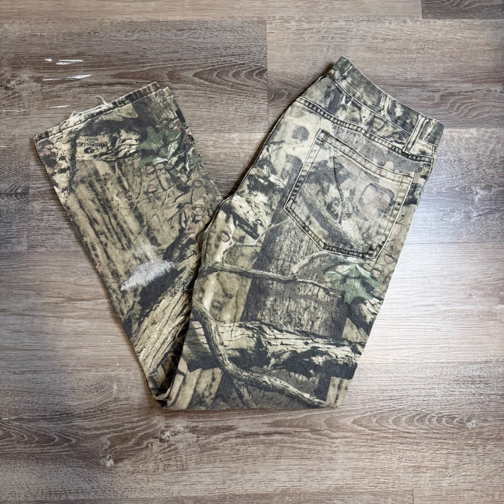 Mossy Oak Break-Up Infinity Camo Pants Mens 32x32 Distressed Denim Hunting